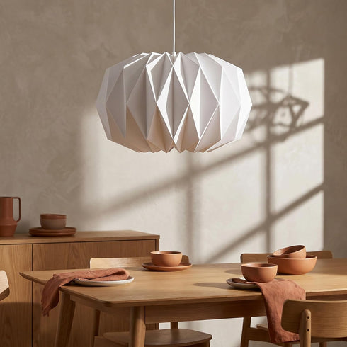 KALLORY Magnetic Origami Lampshade Decorative Light Cover Accessory Pleated Paper Lamp Shade for Bedroom Living Room