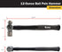 63312 12oz Hammer, 12" Titan Ball Pein Forged Steel Head, Shock Absorbing Fiberglass Handle with Textured Rubber Grip