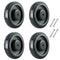 MYFULLY 5" Shopping Cart Replacement Wheels Kit, 4 Pack (Grey), Polyurethane Stepped and Full Tread Face Caster Wheels