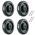MYFULLY 5" Shopping Cart Replacement Wheels Kit, 4 Pack (Grey), Polyurethane Stepped and Full Tread Face Caster Wheels