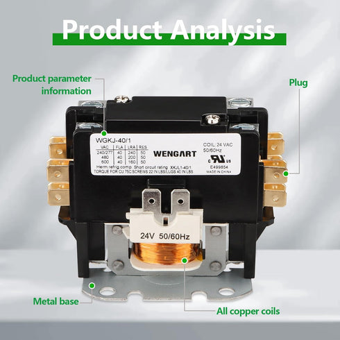 24VAC Air Conditioner Contactor for Stable Control of Your Air Conditioning System, Strong Compatibility