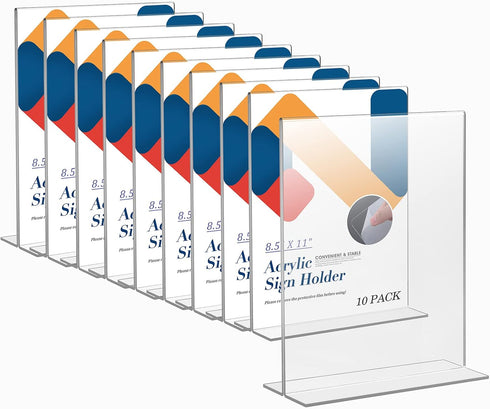 Relx Acrylic Sign Holder 8.5 x 11, Plastic Frame Flyer Holder, Double