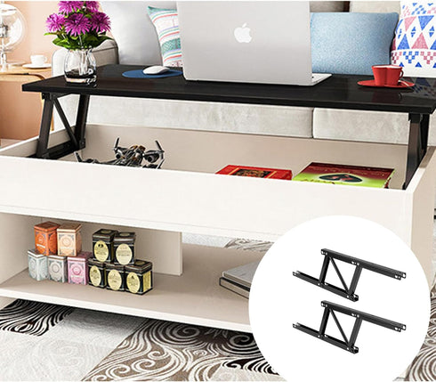 4 Pack 15 Inch 2 Folding Lift up Top Coffee Table Lifting Frame Desk Mechanism, Heavy Duty Lift Top Coffee Table