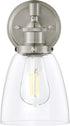 Bulb Linea di Liara Fiorentino Brushed Nickel Wall Sconce Lighting Fixture Farmhouse Bathroom Wall Sconce Bedroom Wall