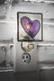 J Devlin Glass Art Vintage Heart Purple Stained Glass Night Light, Plug