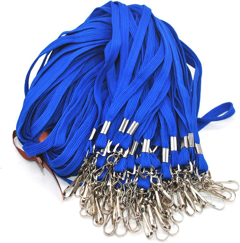 Bird Fiy Bulk Lanyard, 32" Flat Lanyards with Swivel Hook Attachment (Blue)