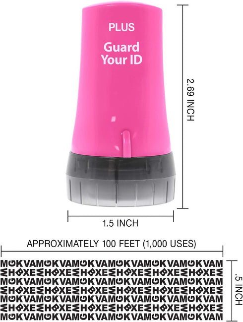 Guard Your ID Advanced Security Roller 2.0 - Identity Theft Prevention Stamping in Pink