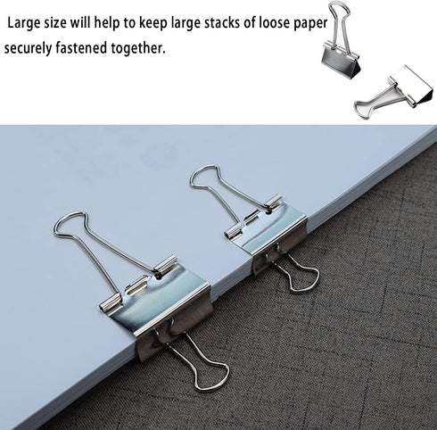Extra Large Binder Clips 2 Inch (40 Pack) Big Paper Clamps for Home and Office Supplies, Silver