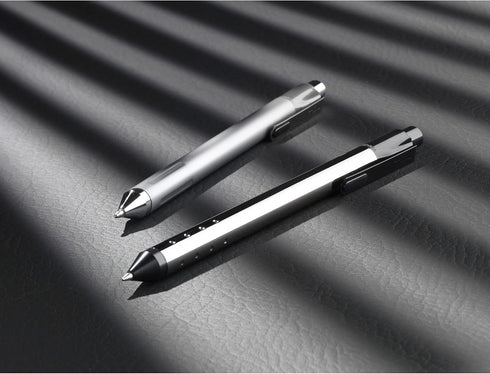 TUL Fine Writing Solid Metal Barrel Retractable Gel Pen with 2 Refills, Medium Point, Gunmetal Gray Barrel