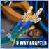 Unisulated 25 Pcs Piggyback Spade Connectors, 3 Way Adapter Dual Male to Single Female Quick Disconnect Terminals