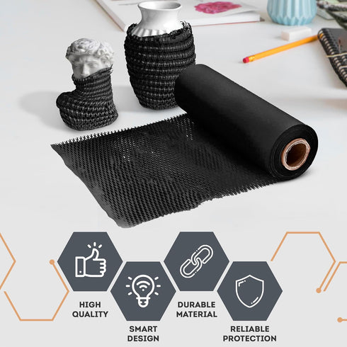 Packing 15 Inch 100 Packing Packaging APQ Supply Black Honeycomb Paper for Moving Breakables, x Feet. Fragile Shipping