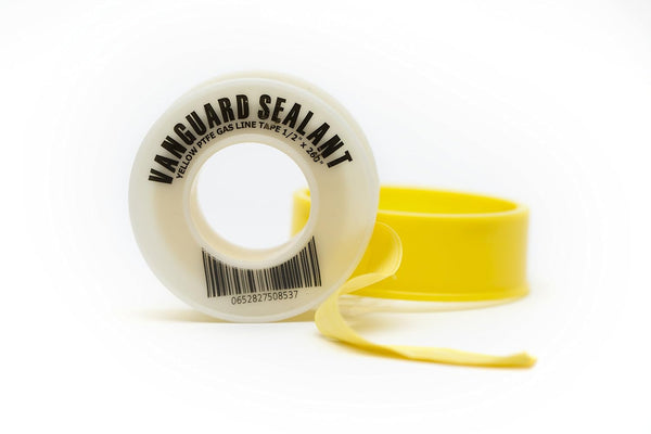 PTFE Yellow Gas Line Thread Sealant Tape, 1 Pack, 260" Length, 1/2" Width for Propane and Natural Gas