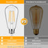 4-Pack Vintage LED Edison Bulbs 100W Equivalent, 1400LM High Brightness, 8W ST58 LED Filament Light Bulbs
