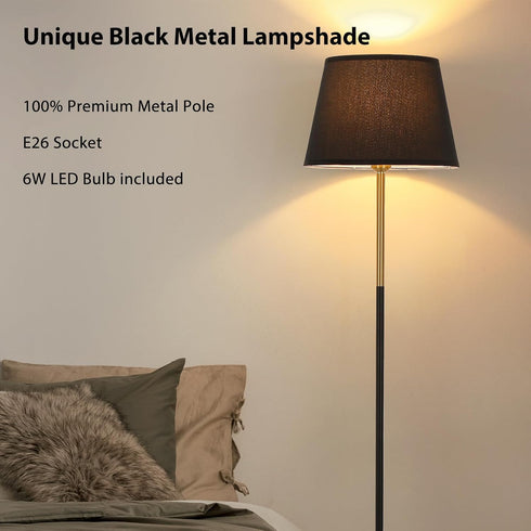 Feijidengshi 3 Dimmable Bulb,60" Modern Floor Lamp for Living Room,Stylish Floor Lamp with Color Temperature LED Small