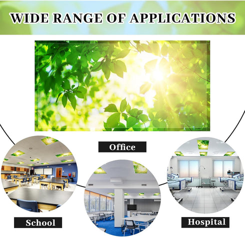 Pack 2 4 2 Hortsun of Fluorescent Light Covers x Feet Magnetic Ceiling Light Cover Room Supplies for Home Office(Green