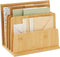 Paper Junkie Bamboo Wooden Mail Holder, 5 Slots File Sorter for Letter and Folder Document Storage, Home Organization