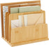 Paper Junkie Bamboo Wooden Mail Holder, 5 Slots File Sorter for Letter and Folder Document Storage, Home Organization