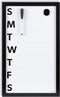 U Brands Framed Magnetic Weekly Calendar Dry Erase Board, Black Frame, with Marker, Magnet, 11” x 18”