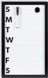 U Brands Framed Magnetic Weekly Calendar Dry Erase Board, Black Frame, with Marker, Magnet, 11” x 18”