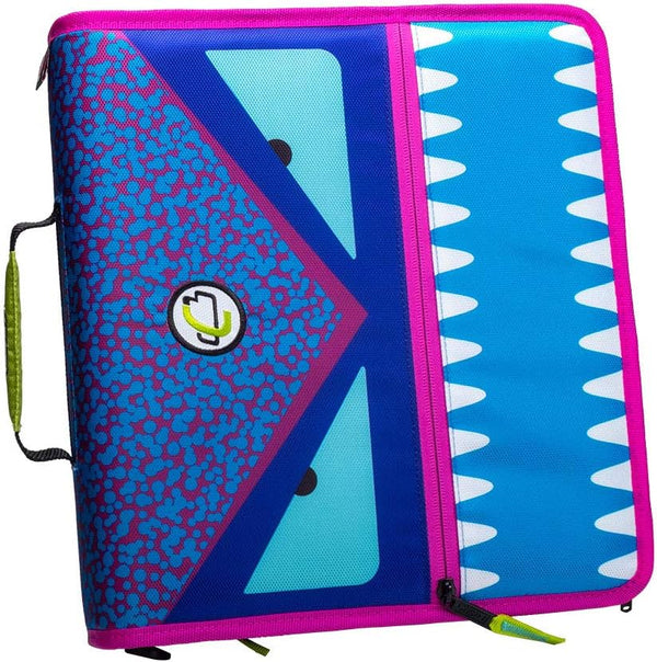 Case it Dual Monster Eye Zipper Binder, 2 Sets of Rings, Included Pencil Pouch, Purple, DUAL-101-ME-PUR