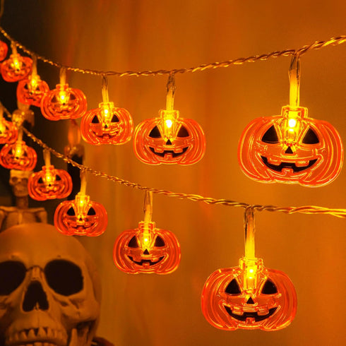 FFZZKJ Halloween Lights Pumkin Lights 10FT 20LED with Timer 8 Modes Battery Operated
