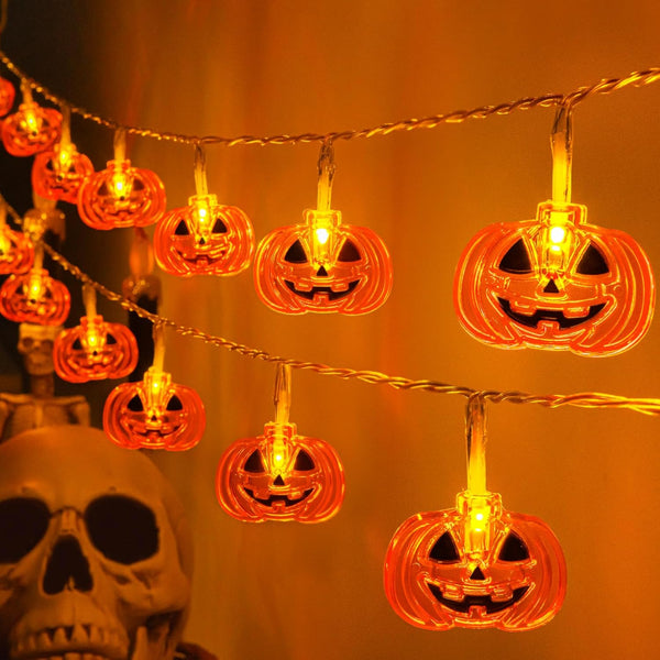 FFZZKJ Halloween Lights Pumkin Lights 10FT 20LED with Timer 8 Modes Battery Operated