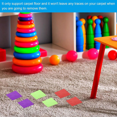 PATIKIL 3.9 x 3.9" Square Carpet Spot - 24Pcs Floor Spot Marker Waterproof Nylon Line Up Sign Decoration