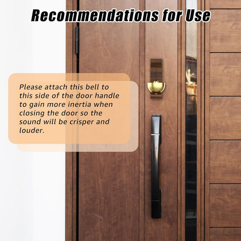 Magnetic Shopkeepers Bell for Door Opening Decorative Wooden Chime with Brass Bell,Easy Magnetic Mount