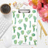 WAVEYU Cute Decorative Clipboard, Cactus Design with Low Profile Clip, Letter Size (12.5"x9"), Retractable Key Hole for