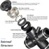 TAILONZ PNEUMATIC Pack of 5 4 Way 1/4 Inch OD Straight Push Fittings Plastic Quick Release Connectors Air Line Fittings