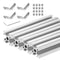 uxcell 4 Pcs T Slot 2020 Aluminum Extrusion Profile, 100mm x 20mm Linear Rail for 3D Printer, CNC, DIY (Silver Tone)