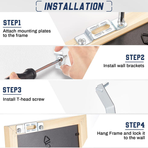 15 Set 1 15 Yaocom Frame Lock Security Hanging Kits T-Screw Security Artwork Picture Hangers with T-Head Screws