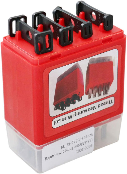 Accusize Industrial Tools Thread Measuring Wire Set, U.S. and Metric with Holders, Eg06-1002