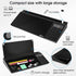Varhomax Glass Desk Whiteboard - Black with Calculator, Desktop Dry Erase Board with Storage for Home and Office