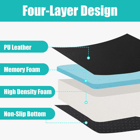 MABOZOO (18"*16"*6") Extra Thick Seat Cushion, PU Leather Office Chair Cushion for Office Chair Car Seat, Memory Foam