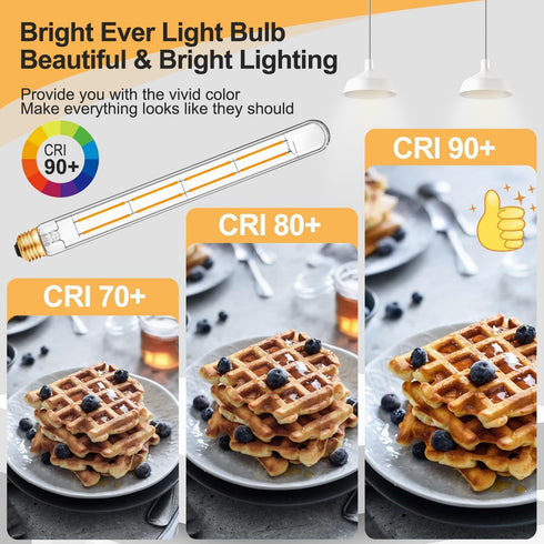 T300 Bulb, 11.8 Inch Bulbs, 100Watt 1000lm, Dimmable, E26 10W T10 Bulb,4 Pack. (10W=100W 3000K) XININSUN Led Long