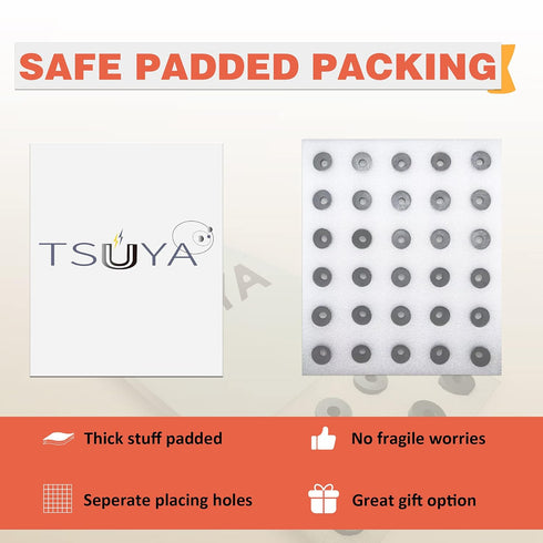 TSUYA Ferrite Ring Magnets for Crafts - 40 Pcs, 21mm Circle Magnets with Center Hole