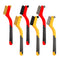 YUOILHY 6Pcs Small Wire Brushes for Cleaning Rust, Brass/Nylon/Stainless Steel Brushes with Curved