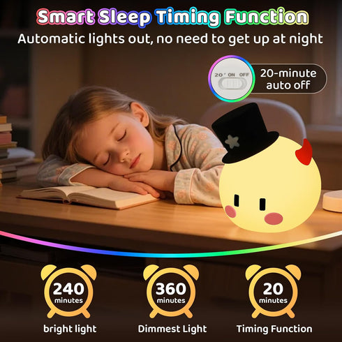 Generic 8 Dimmable Monster Night Light for Kids Lamp, Color Changing Timer Bedside Night Lights, Squishy Silicone Lamp