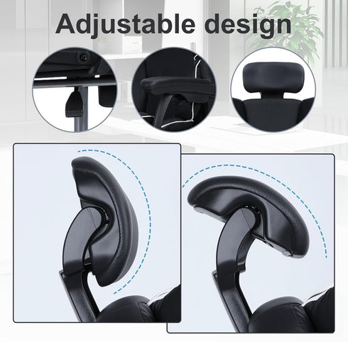 GYMNASTIKA (400lbs) Home Office Desk Chair, High Back Adjustable Desk Chair Ergonomic Office Chair Swivel Computer PU