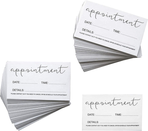 RXBC2011 Appointment Reminder Cards, Pack of 100 for Beauty Makeup Hair Nail Salon and Therapist