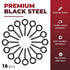 16pcs Screw Eyes, 2.56 Inch Black Eye Hooks Screw Self Tapping Eye for Heavy Duty Use in Indoor & Outdoor