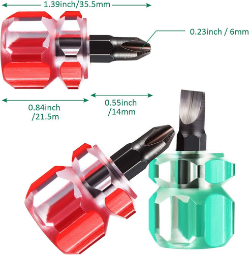 Sewing Machine Screwdriver Mini Short Tool Kit, Includes Slotted/Flat Head and Cross Head Screwdrivers