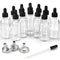 12 Pack 2 oz Glass Eye Dropper Bottles with 3 Stainless Steel Funnels, 1 Long Pipette Dropper, 24 Labels