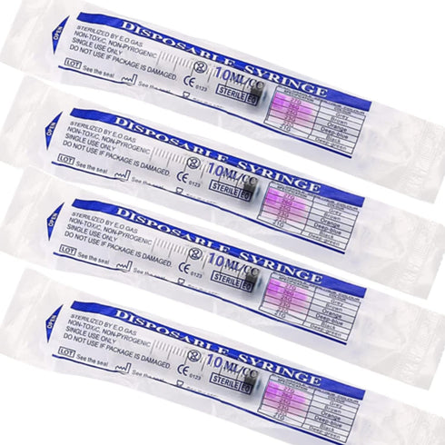 100 Pack 10ml 18Ga Lab Syringe Tools, Individually Packed with Measurement