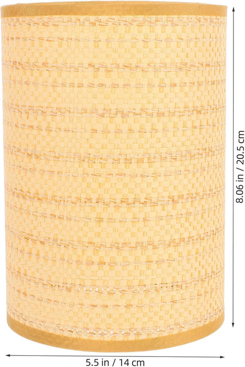 2pcs Kisangel Rustic Rattan Drum Lamp Shades for Floor and Table Lamps Woven Replacement Covers Bohemian Style Lighting