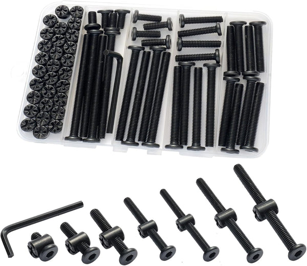 Socell Crib Screws Hardware Replacement Kit, 32Set Baby Bed Frame Bolts &Barrel Nuts