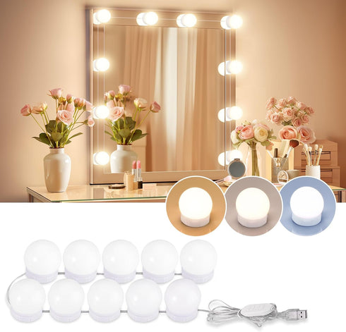 LED Vanity Lights For Mirror, Consciot Hollywood Style Vanity Lights With 10