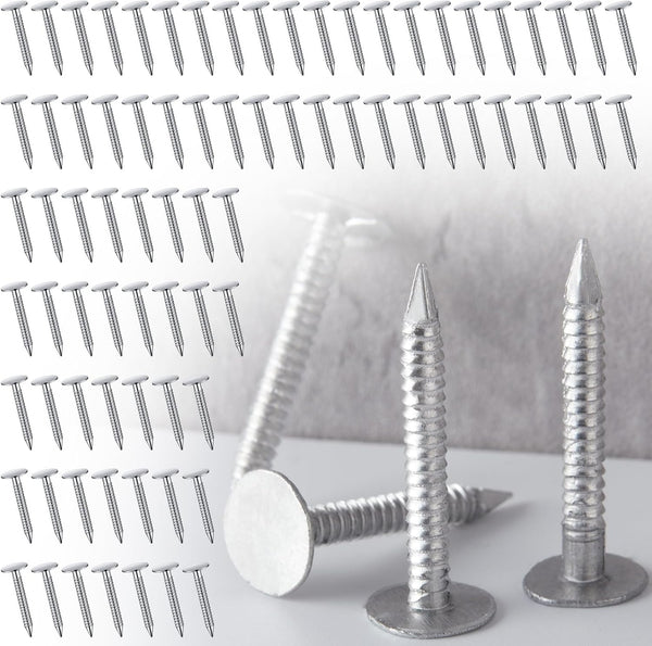 500 Pcs Aluminum Siding Nails, Roofing Siding Nails for Fastening Felt, Wood Decking, Insulation Board (1-1/4 Inch)
