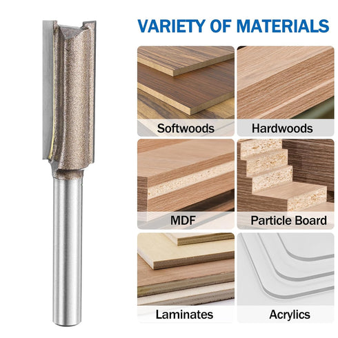 2pcs 1/4 Inch 7/16" 2 1.18 Inch YG6 HARFINGTON Straight Router Bit Shank Cutting Dia, Flutes Cutting Length Carbide